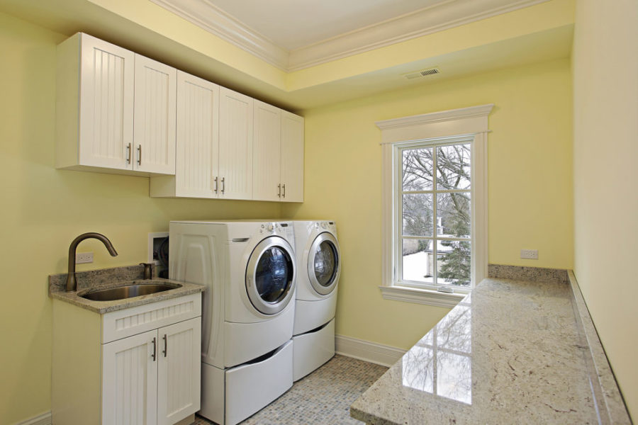 Front loading laundry room